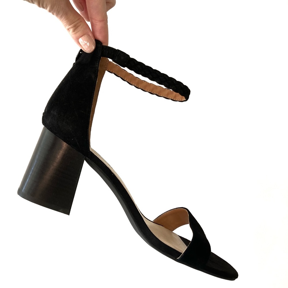 SEYCHELLES / suede black block heel sandal NWOT